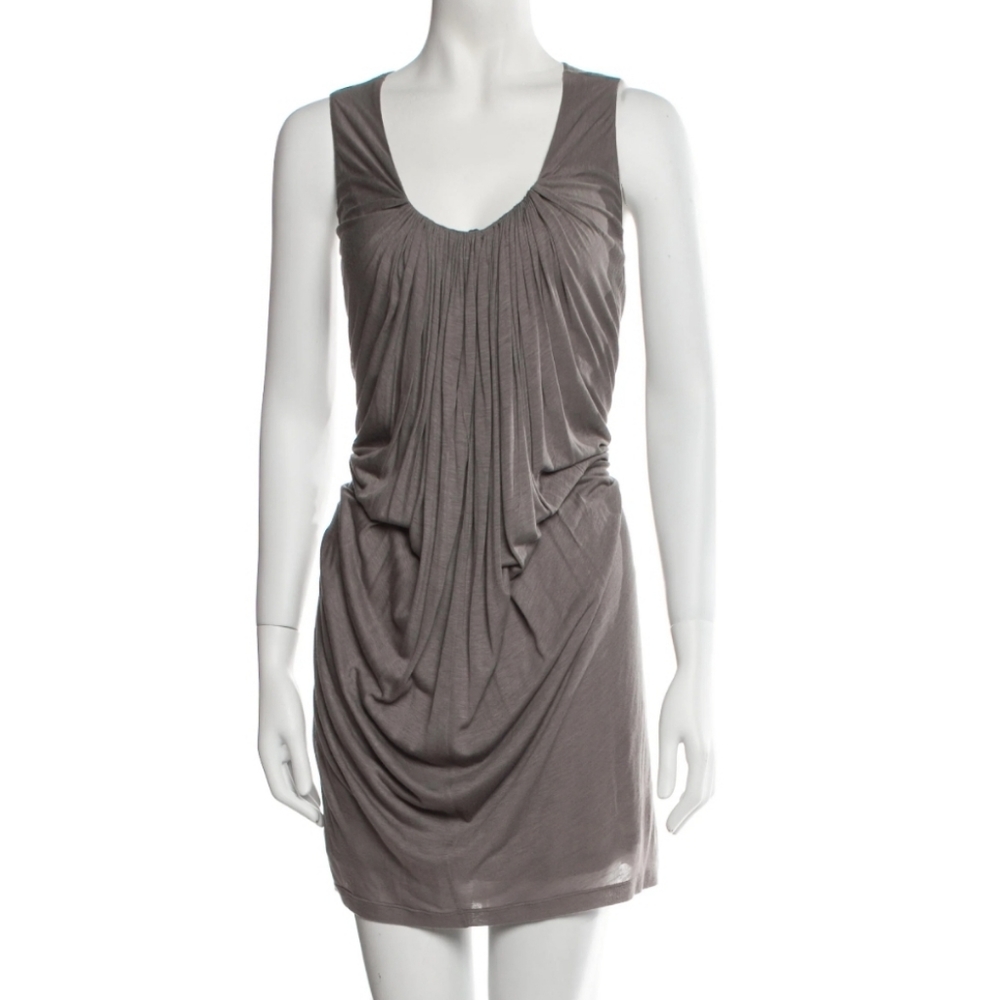 Stella McCartney Italy Size 40 Gray Scoop Neck Dress Tie Back Small Medium 4 6